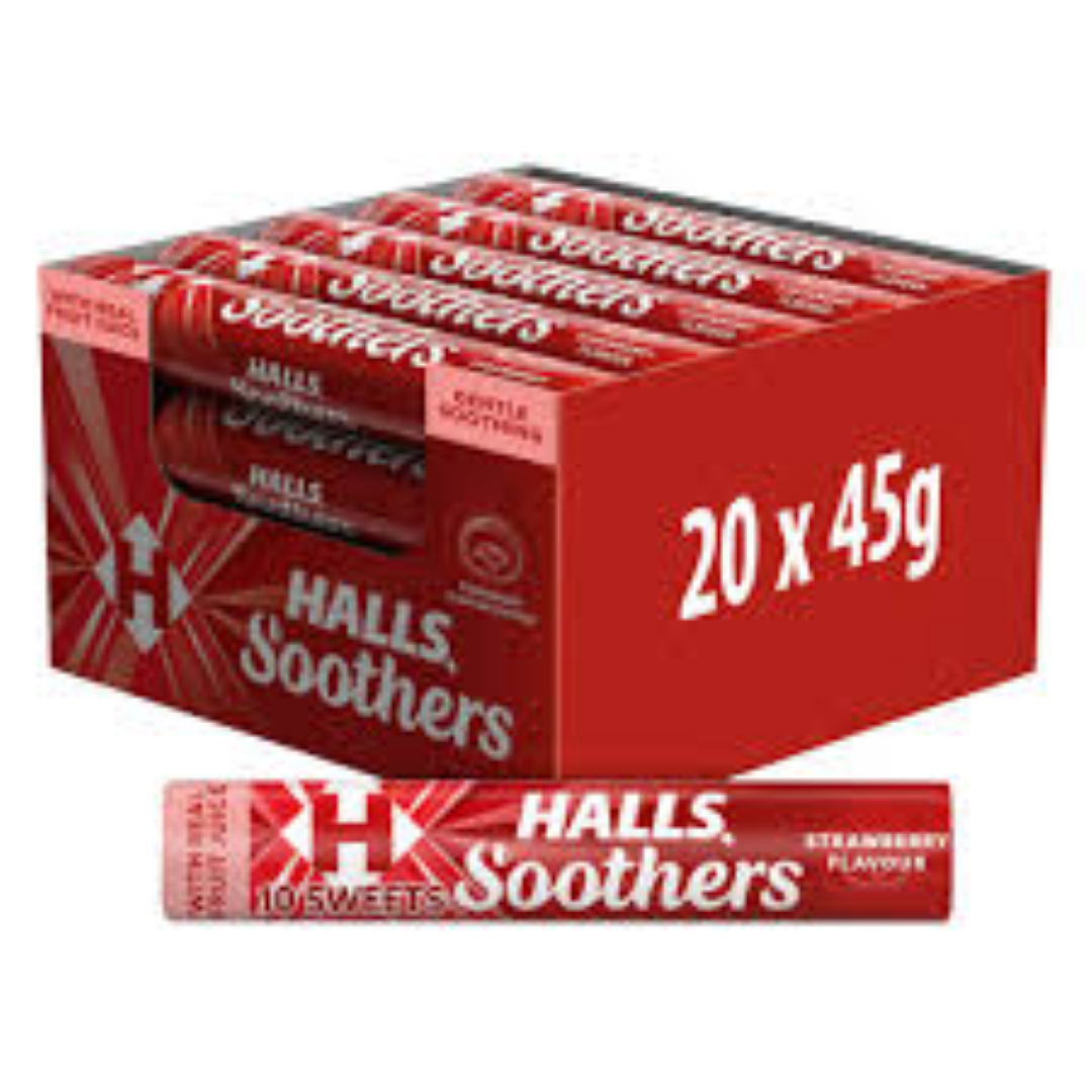 HALLS SOOTHERS STRAWBERRY 45G